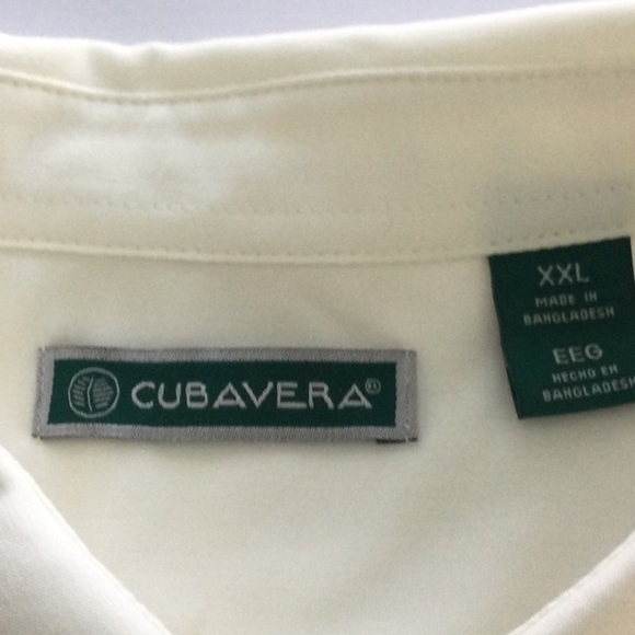 Cubavera Mens shirt size XXL short sleeves light cream button down. #300 - Picture 3 of 9